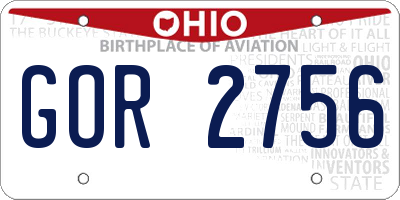 OH license plate GOR2756