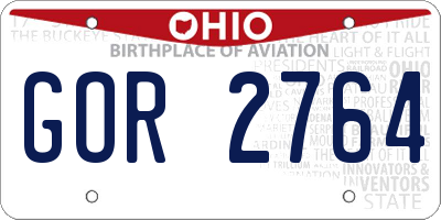 OH license plate GOR2764