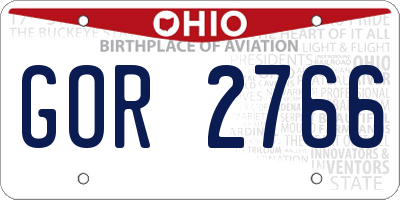 OH license plate GOR2766