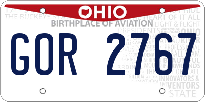 OH license plate GOR2767
