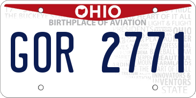 OH license plate GOR2771