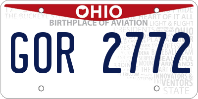 OH license plate GOR2772