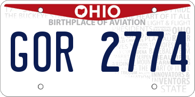 OH license plate GOR2774