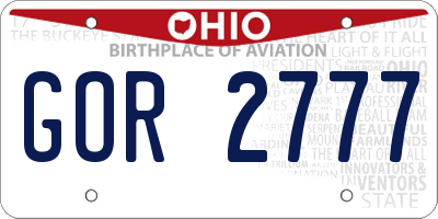 OH license plate GOR2777