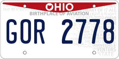 OH license plate GOR2778