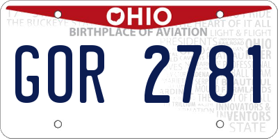 OH license plate GOR2781
