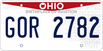 OH license plate GOR2782