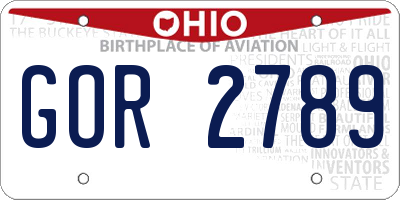 OH license plate GOR2789