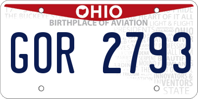 OH license plate GOR2793