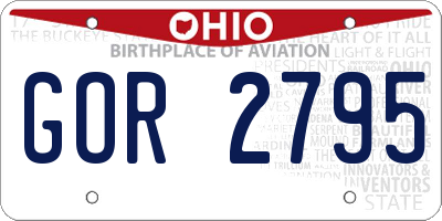 OH license plate GOR2795