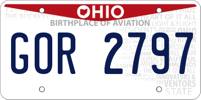 OH license plate GOR2797
