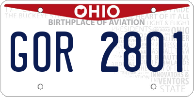 OH license plate GOR2801