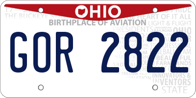 OH license plate GOR2822