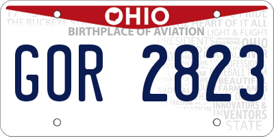 OH license plate GOR2823