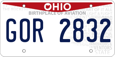 OH license plate GOR2832