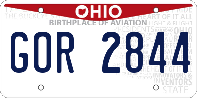 OH license plate GOR2844
