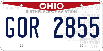 OH license plate GOR2855
