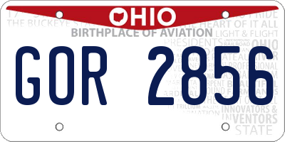 OH license plate GOR2856