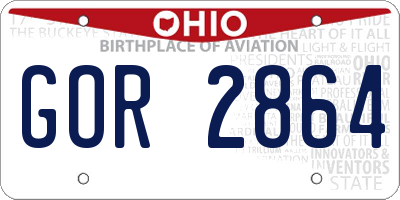 OH license plate GOR2864