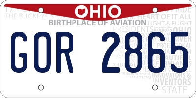 OH license plate GOR2865