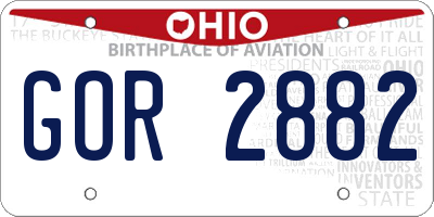 OH license plate GOR2882