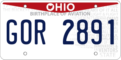 OH license plate GOR2891