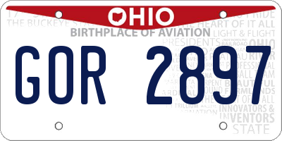 OH license plate GOR2897