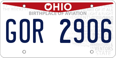 OH license plate GOR2906