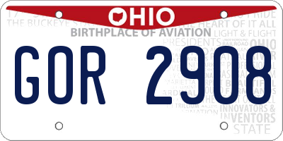 OH license plate GOR2908