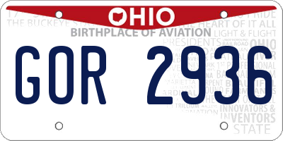 OH license plate GOR2936