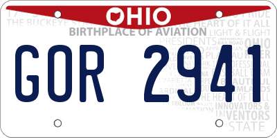 OH license plate GOR2941