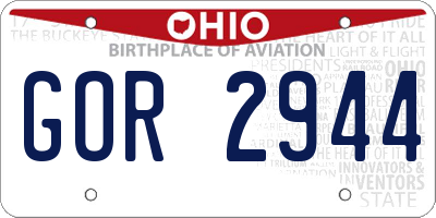 OH license plate GOR2944