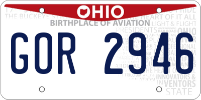 OH license plate GOR2946