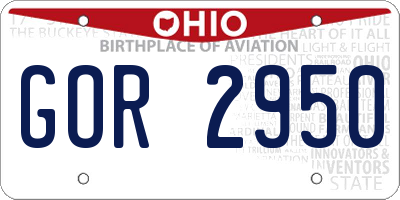 OH license plate GOR2950