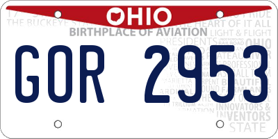 OH license plate GOR2953