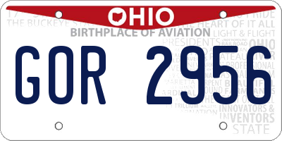 OH license plate GOR2956