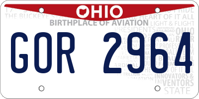 OH license plate GOR2964