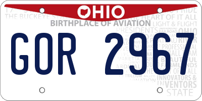 OH license plate GOR2967