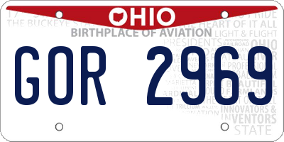 OH license plate GOR2969