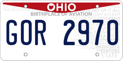OH license plate GOR2970