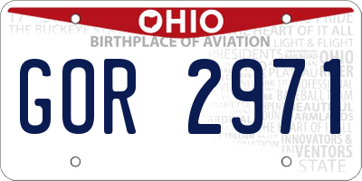 OH license plate GOR2971