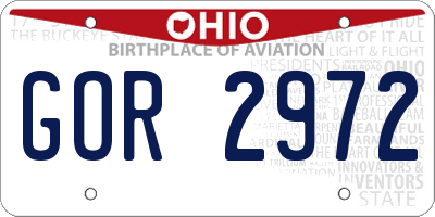 OH license plate GOR2972