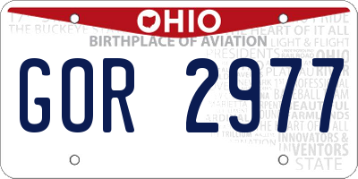 OH license plate GOR2977