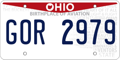 OH license plate GOR2979