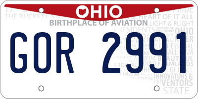 OH license plate GOR2991