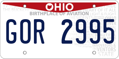 OH license plate GOR2995