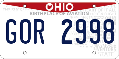 OH license plate GOR2998