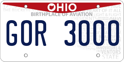 OH license plate GOR3000