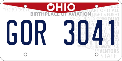 OH license plate GOR3041