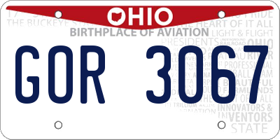 OH license plate GOR3067